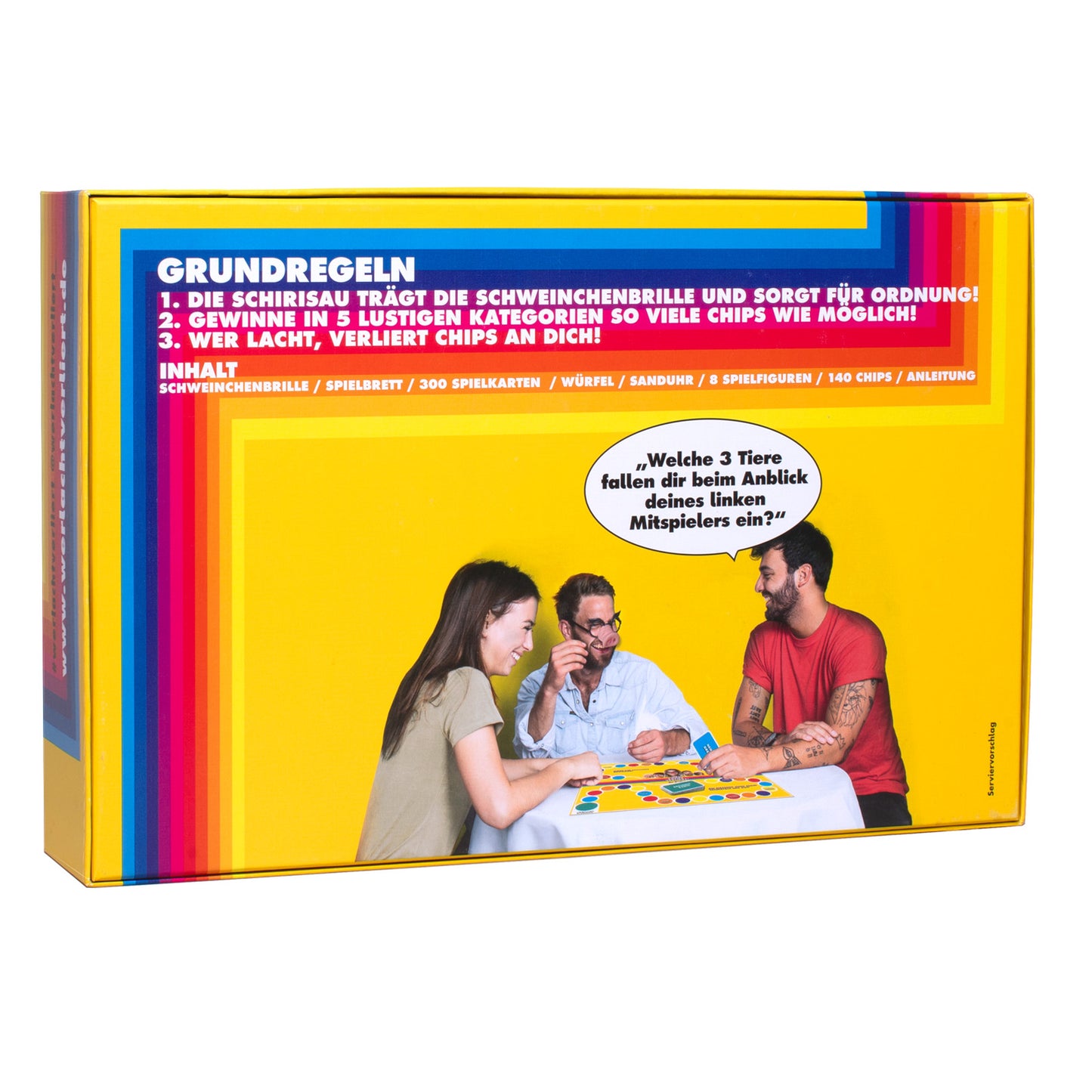 WHO LAUGHS, LOSES! A colorful board game for ages 12 and up