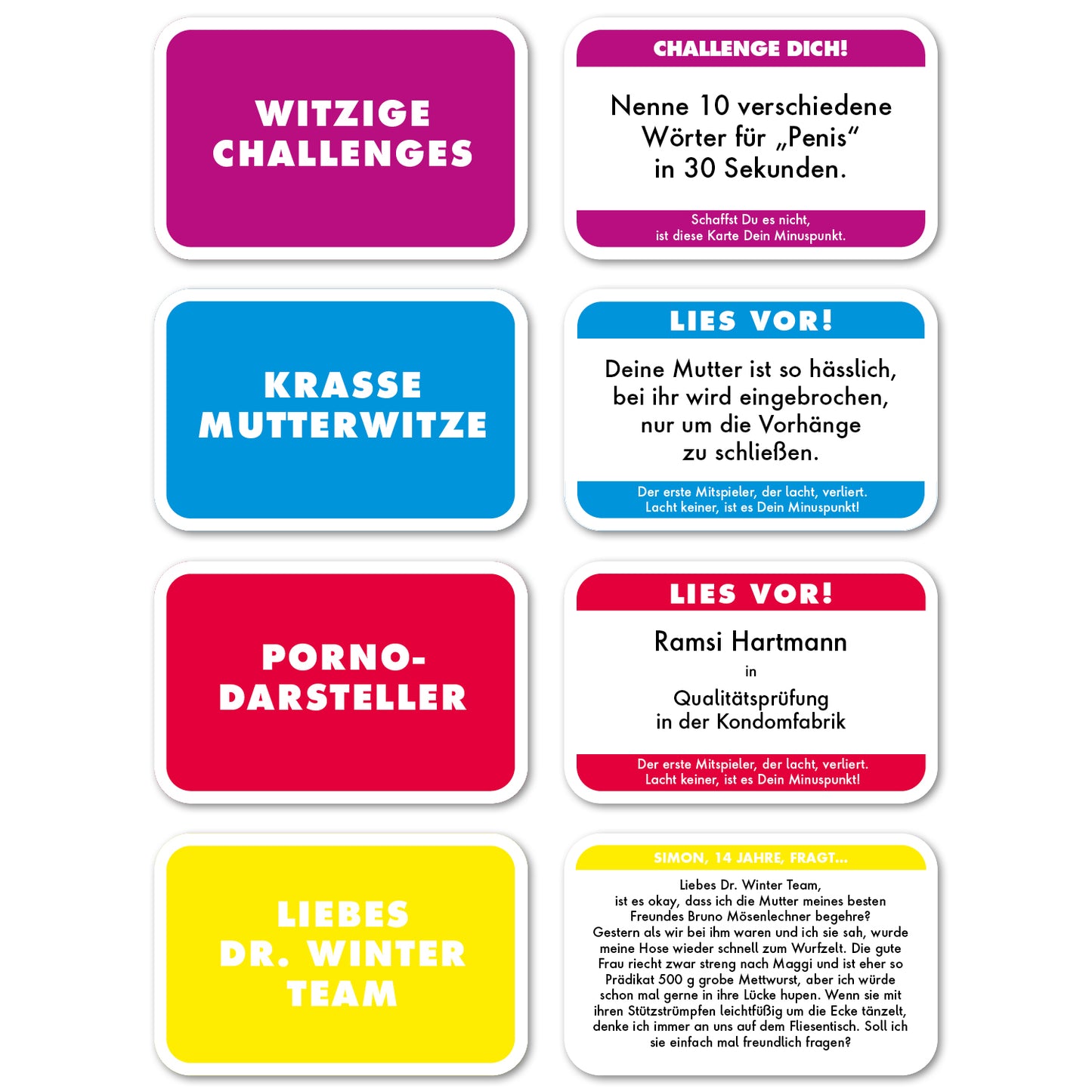 WHO LAUGHS, LOSES! - 1ST EXPANSION with 100 new playing cards 