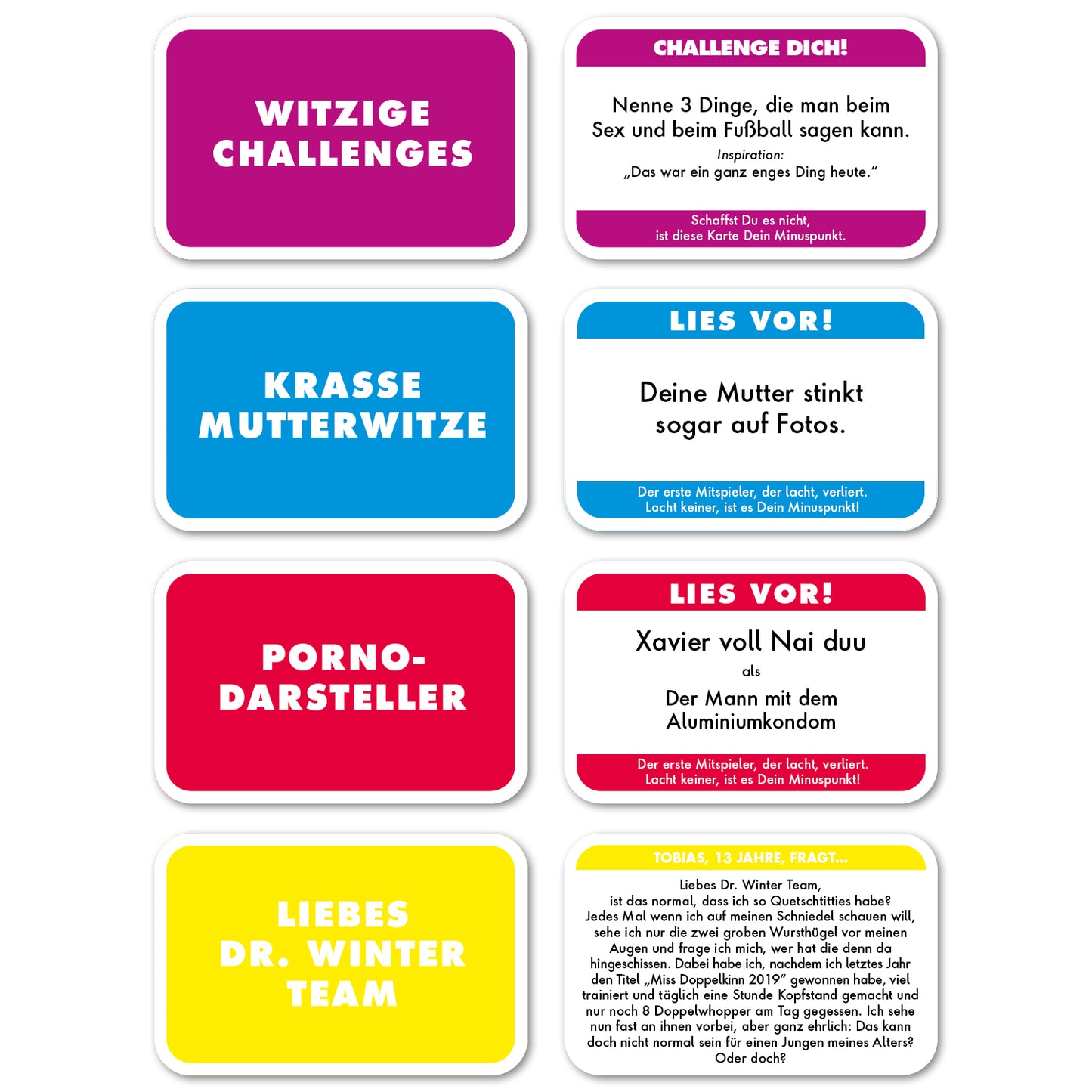 WHO LAUGHS, LOSES! - 1ST EXPANSION with 100 new playing cards 