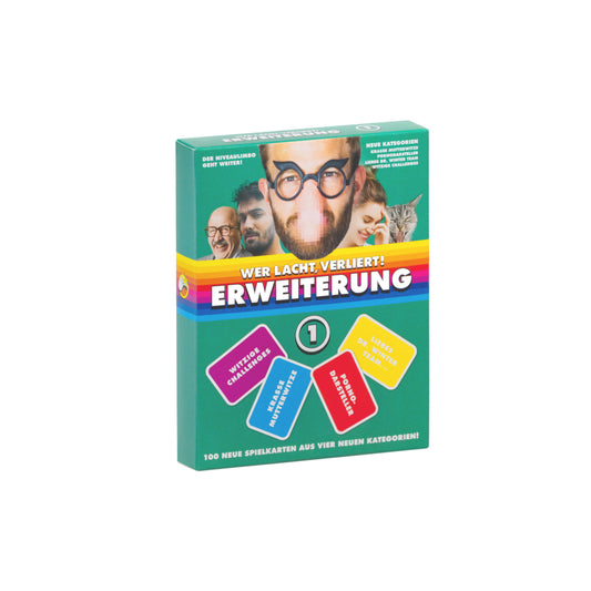 WHO LAUGHS, LOSES! - 1ST EXPANSION with 100 new playing cards 